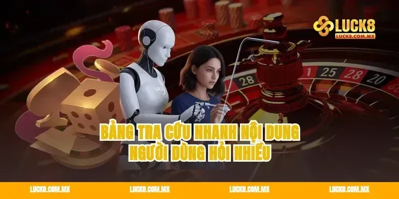 Bảng tra cứu nhanh nội dung người dùng hỏi nhiều