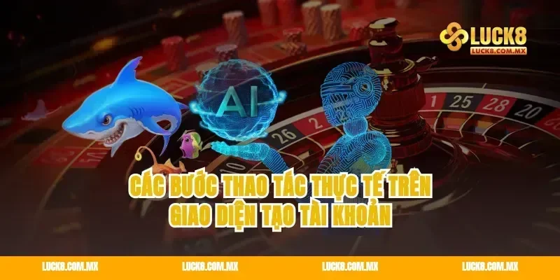 Các bước thao tác thực tế trên giao diện tạo tài khoản