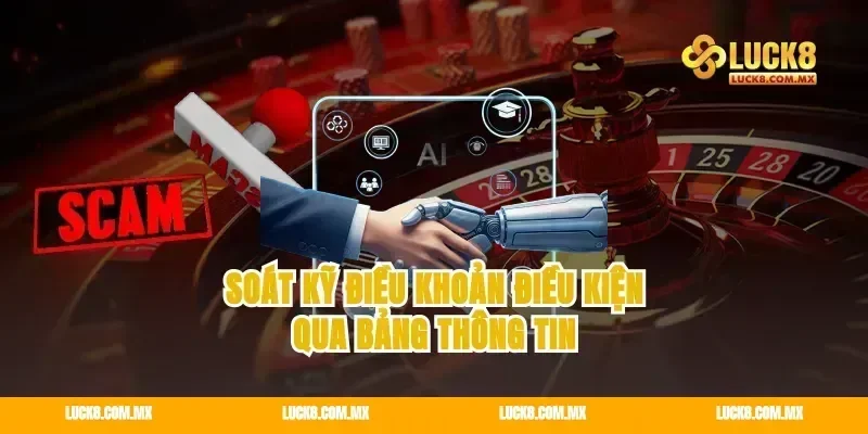 Soát kỹ điều khoản điều kiện qua bảng thông tin
